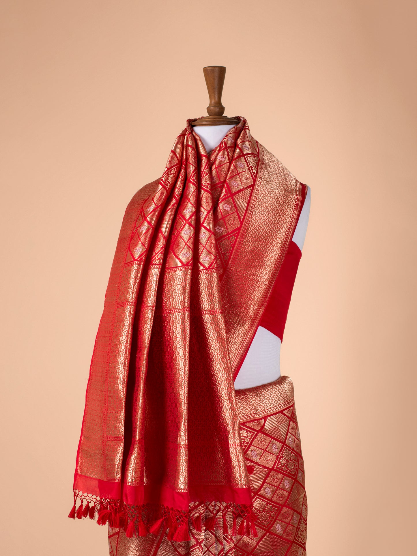 Handwoven Red Silk Saree