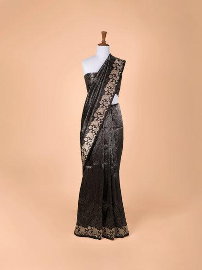 Handwoven Black Tissue Saree