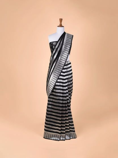 Handwoven Black Silk Saree