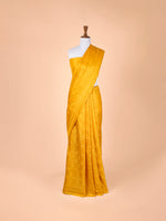 Handwoven Yellow Satin Silk Saree