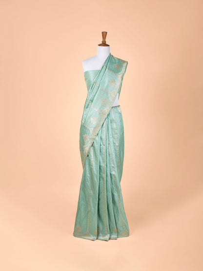 Handwoven Turquoise Blue Silk Saree