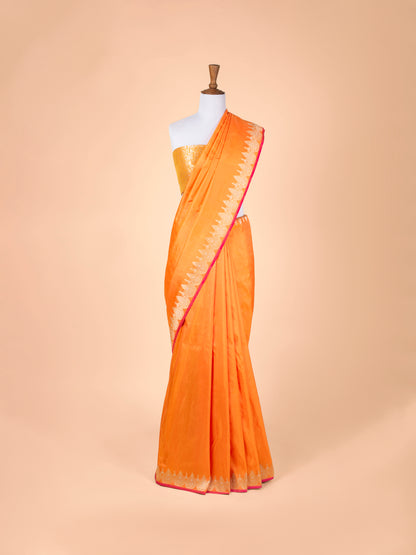 Handwoven Orange Silk Saree