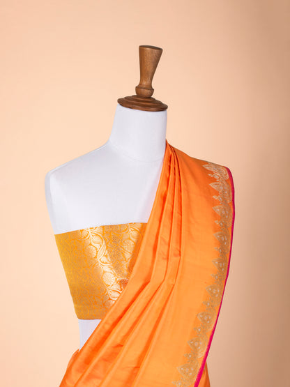 Handwoven Orange Silk Saree