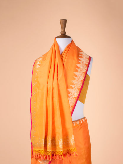 Handwoven Orange Silk Saree