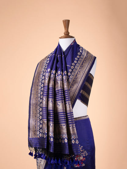 Handwoven Blue Silk Saree