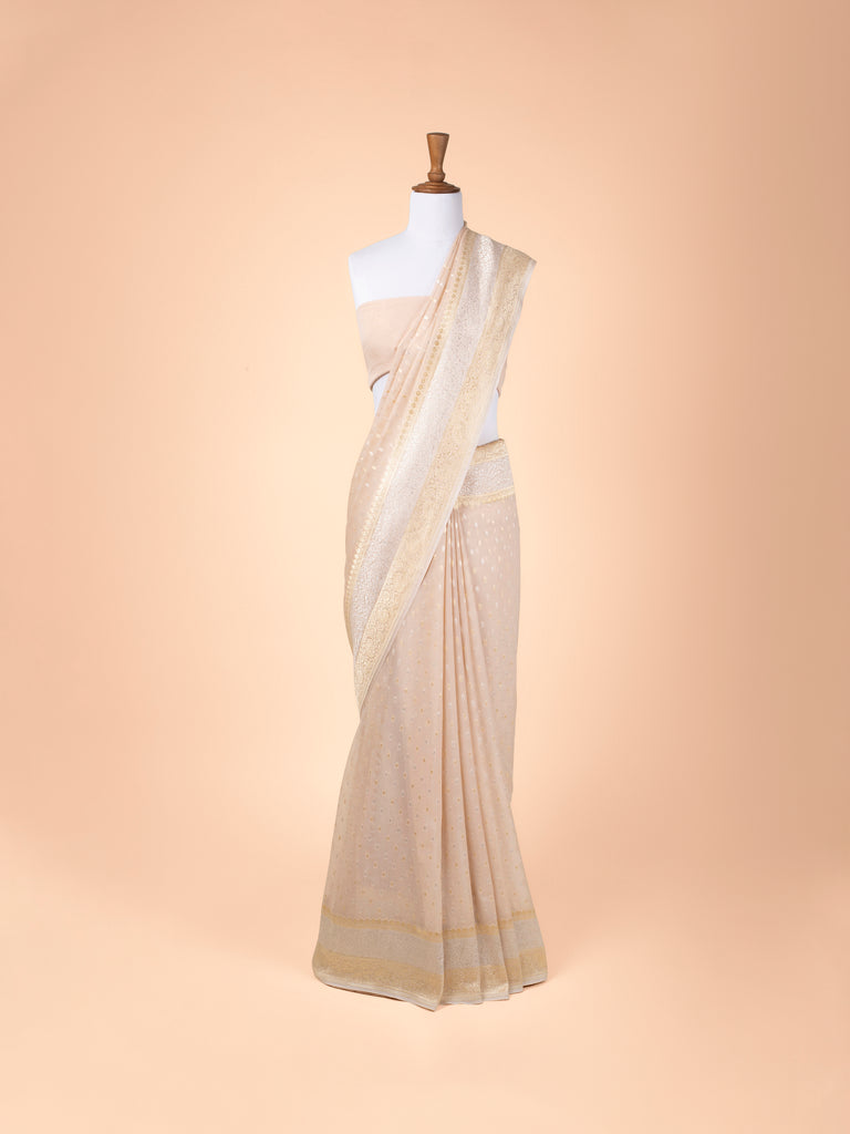 Handwoven Beige Georgette Saree