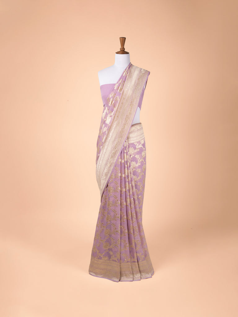 Handwoven Pink Georgette Saree