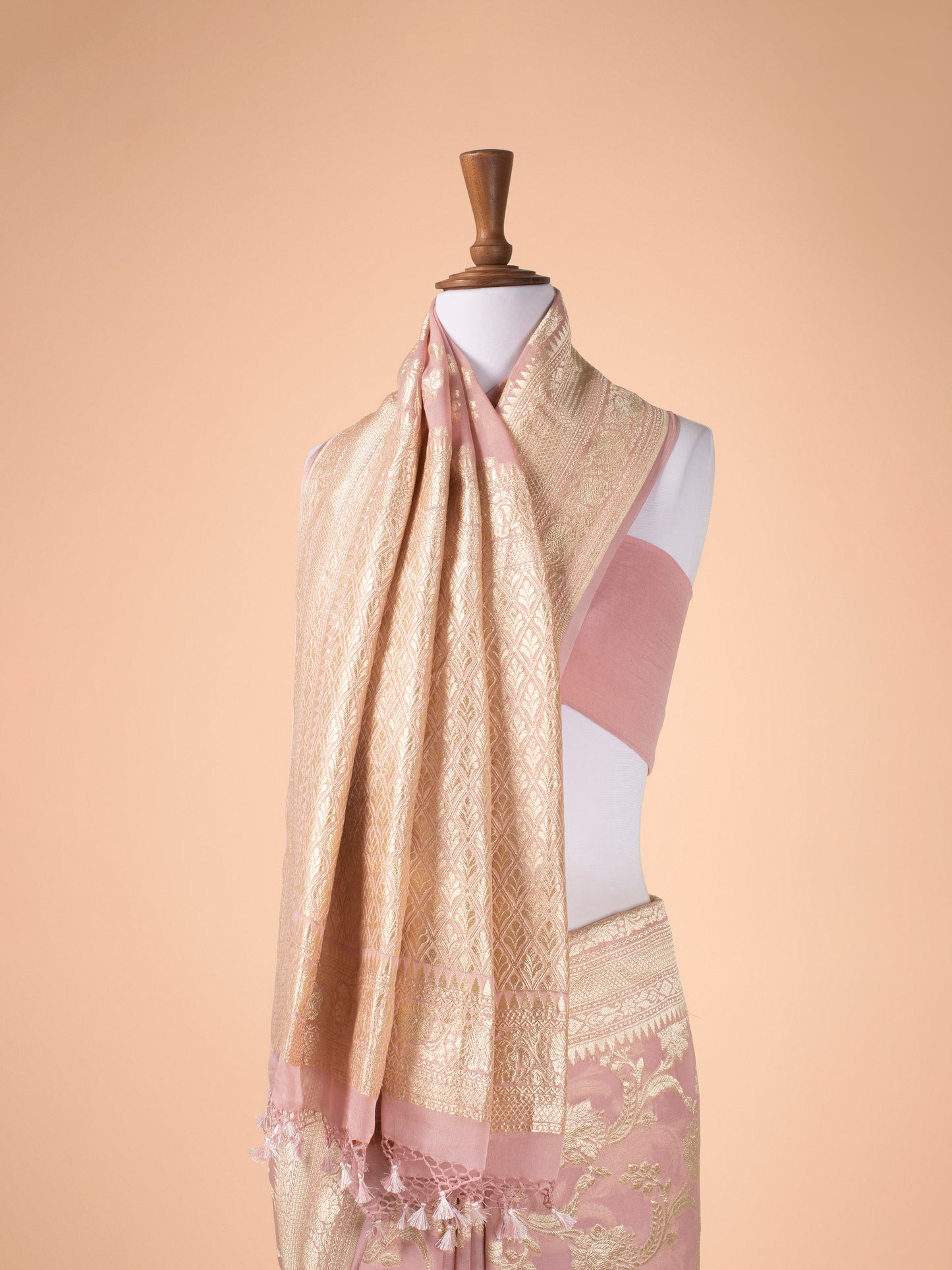 Handwoven Mauve Georgette Saree