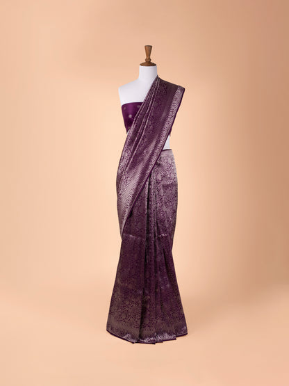 Handwoven Purple Silk Saree