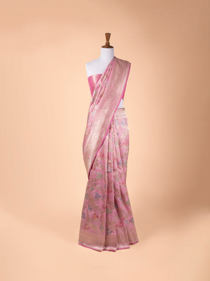 Handwoven Pink Silk Saree