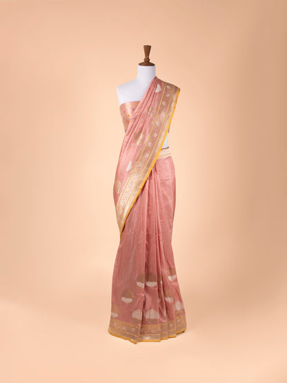 Handwoven Peach Silk Saree