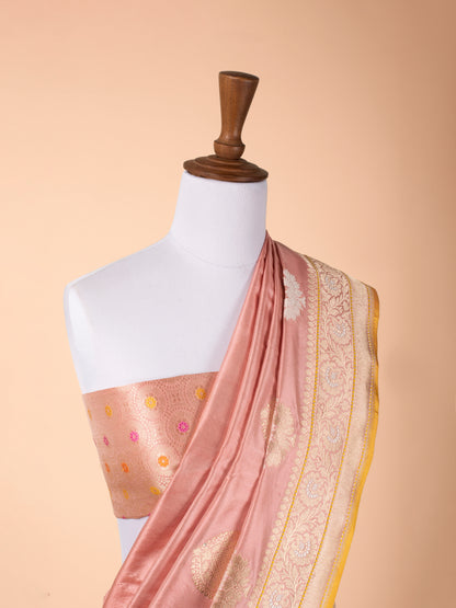 Handwoven Peach Silk Saree