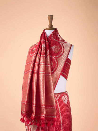 Handwoven Red Silk Saree