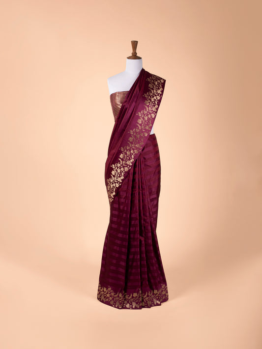 Handwoven Garnet Silk Saree