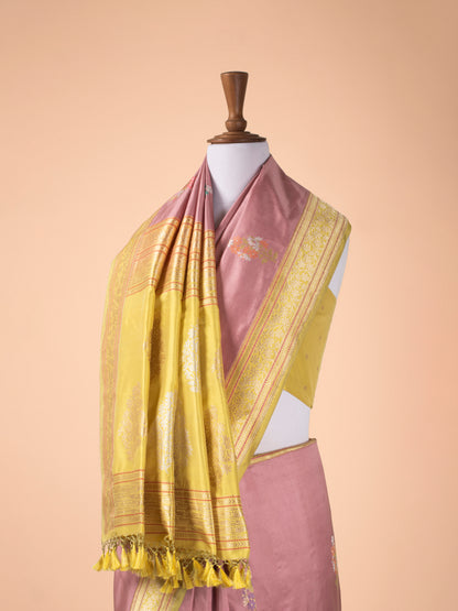 Handwoven Pink Silk Saree