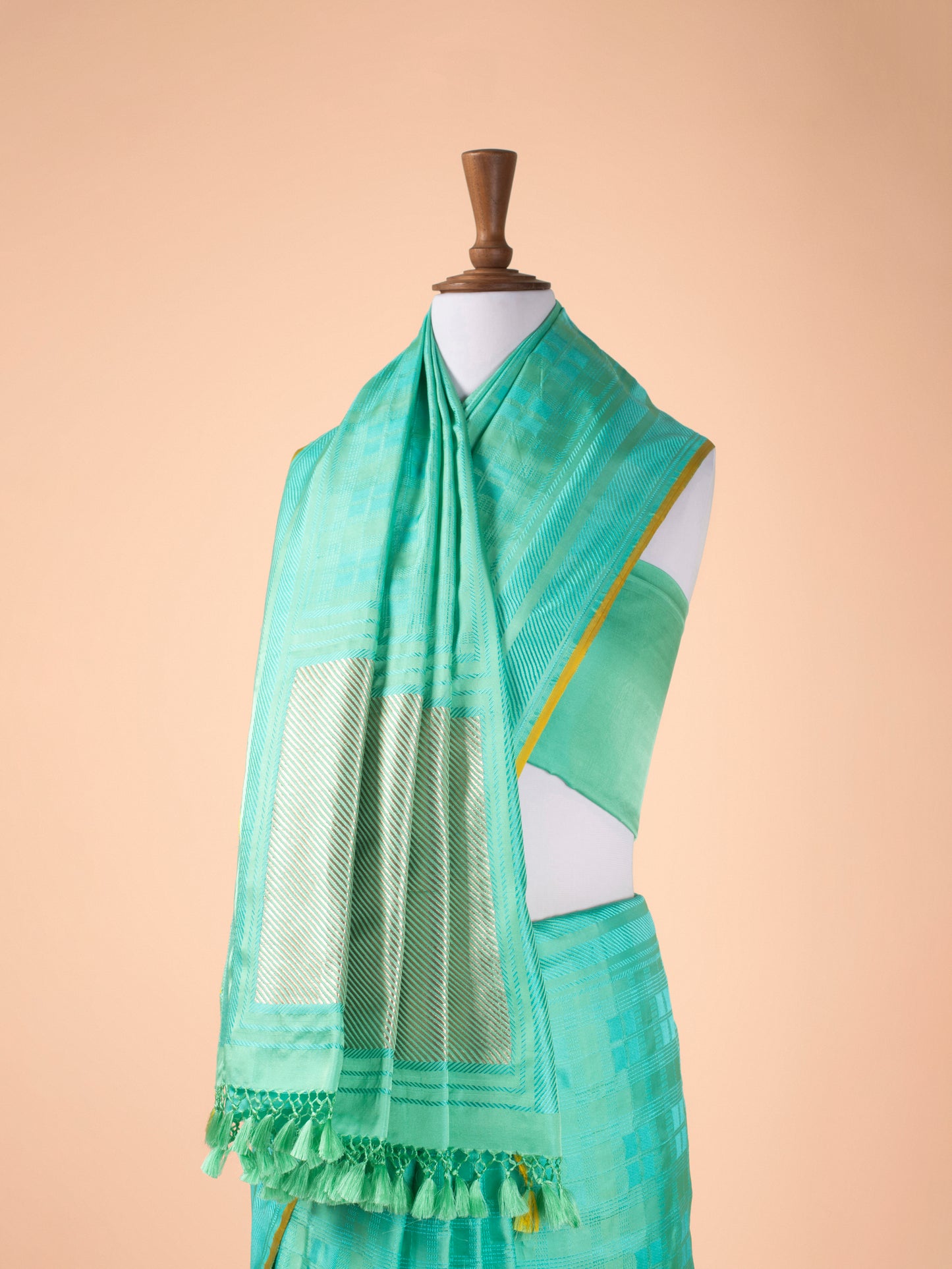 Handwoven Sea Green Silk Saree