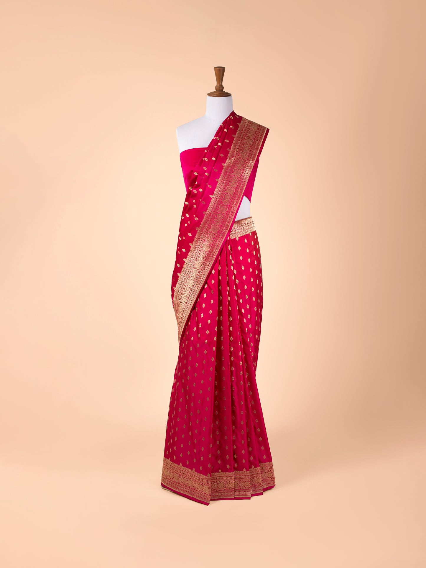 Handwoven Rani Pink Silk Saree