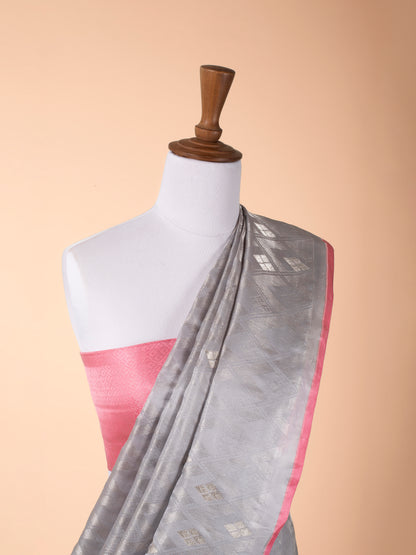 Handwoven Grey Silk Saree