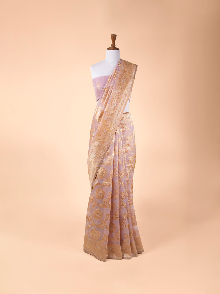 Handwoven Mauve Silk Saree