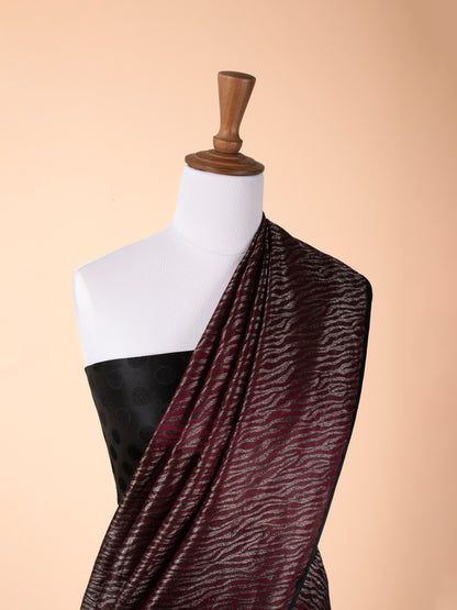 Handwoven Garnet Satin Silk Saree