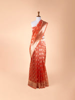 Handwoven Orange Tissue Organza Saree