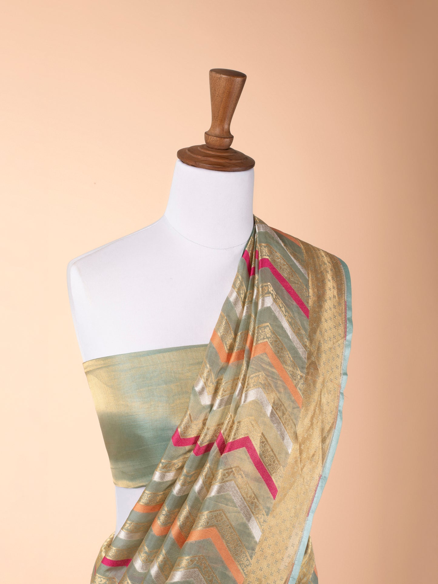 Handwoven Blue Tissue Saree