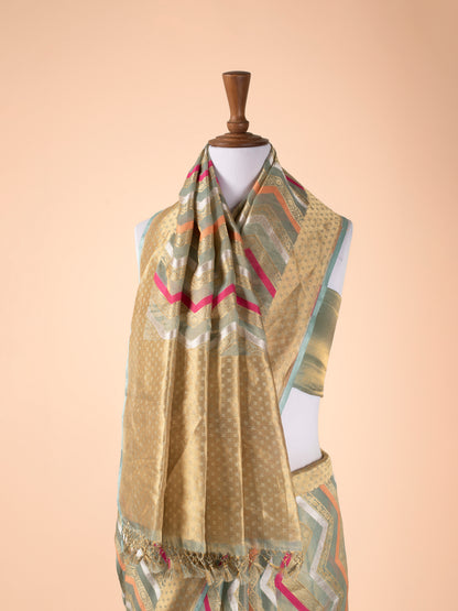 Handwoven Blue Tissue Saree