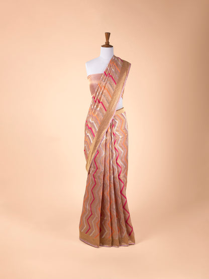 Handwoven Pink Tissue Saree