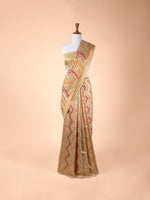 Handwoven Beige Tissue Saree