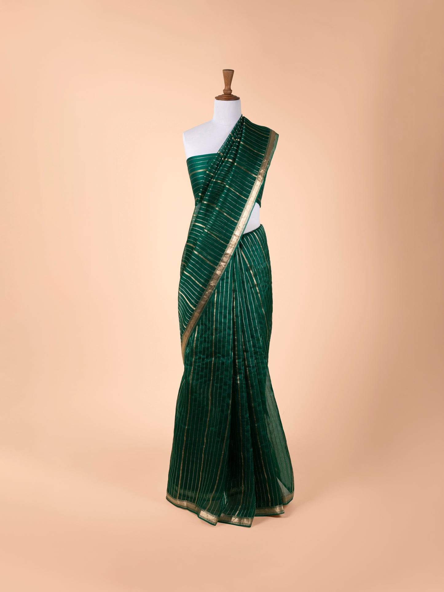 Handwoven Green Organza Saree