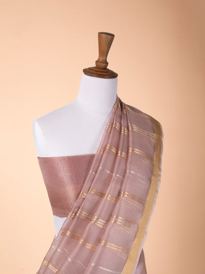 Handwoven Peach Organza Saree