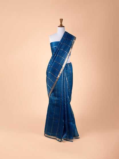 Handwoven Blue Organza Saree