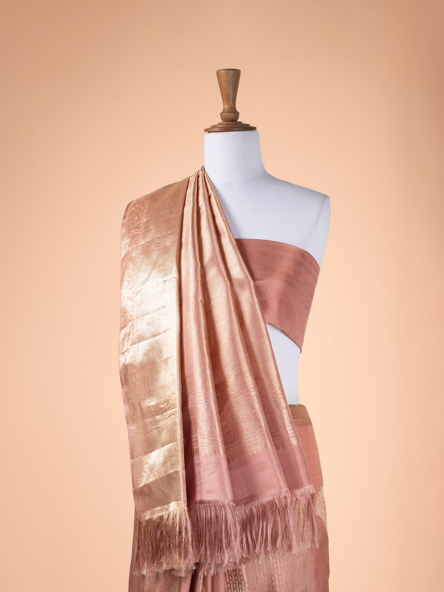 Handwoven Pink Kanjivaram Silk Saree