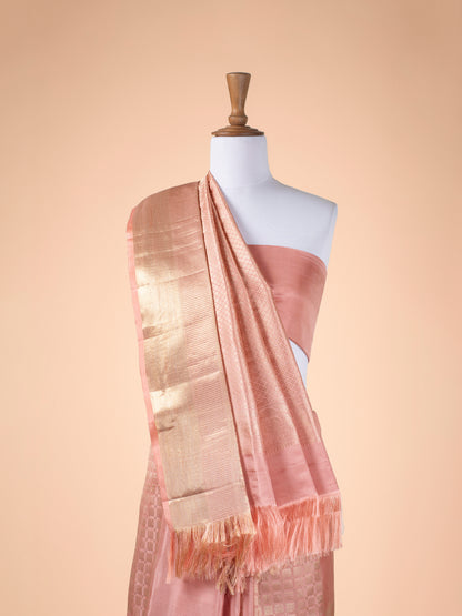 Handwoven Peach Kanjivaram Silk Saree