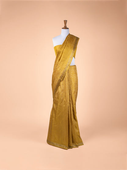 Handwoven Mustard Kanjivaram Silk Saree