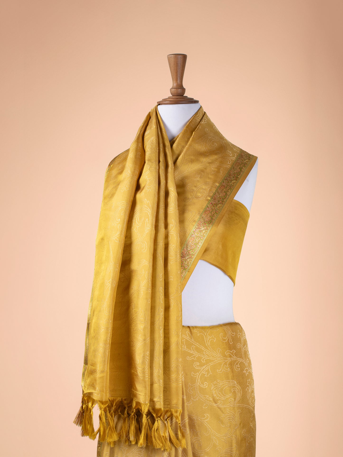 Handwoven Mustard Kanjivaram Silk Saree