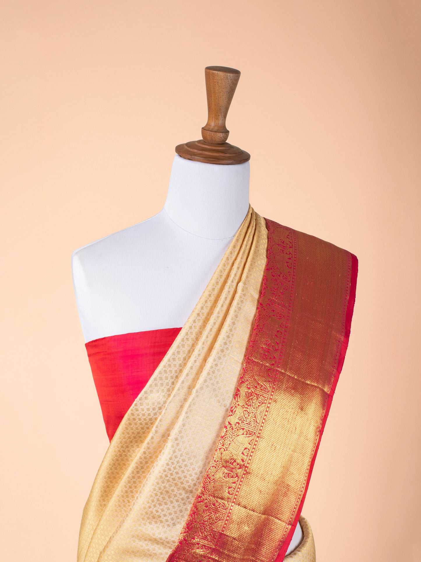 Handwoven White Kanjivaram Silk Saree