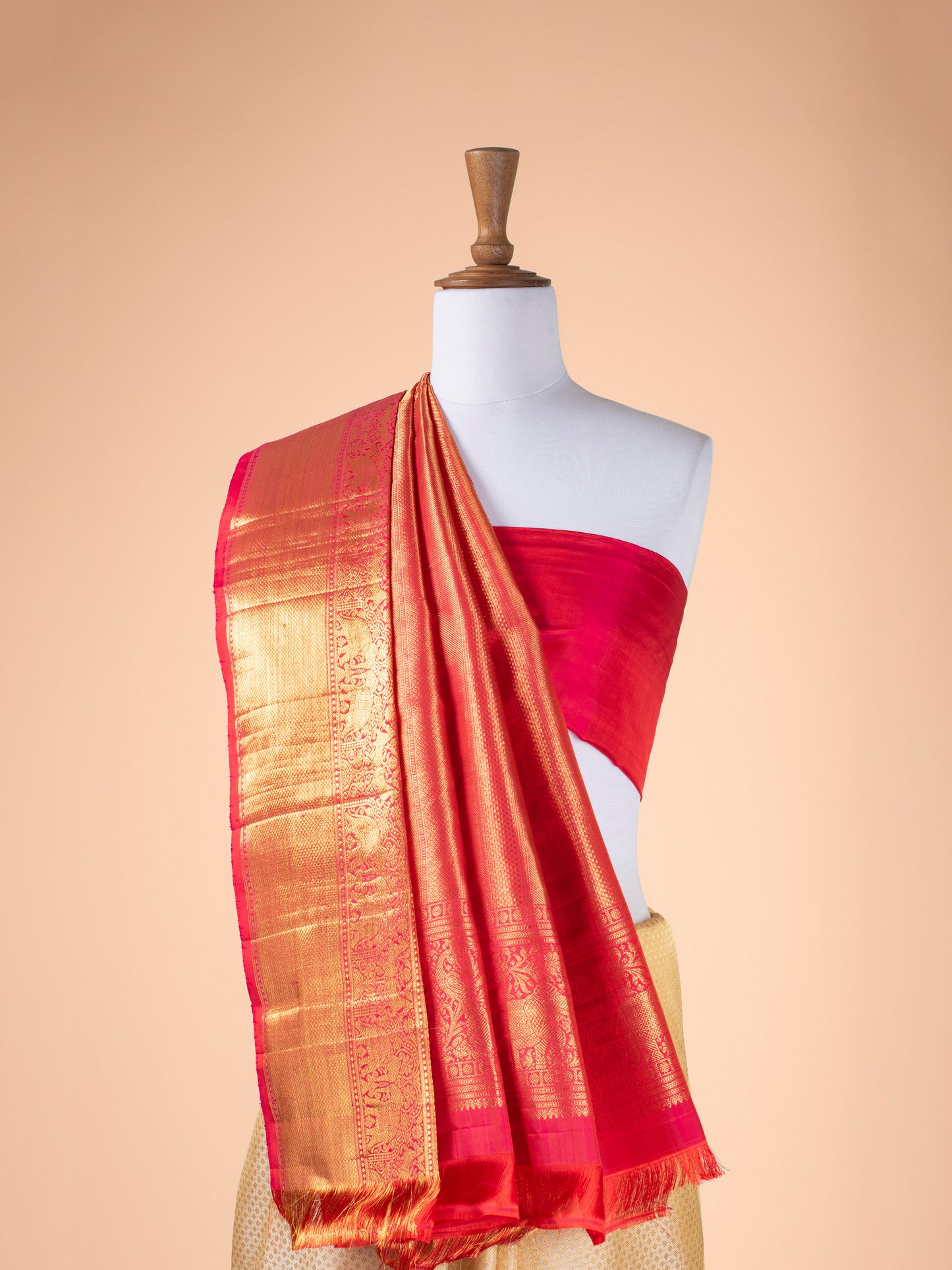 Handwoven White Kanjivaram Silk Saree