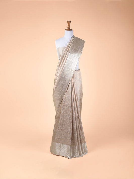 Handwoven White Kanjivaram Silk Saree