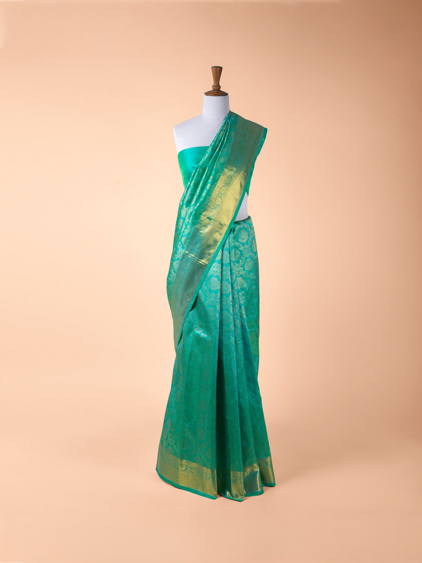 Handwoven Sea Green Kanjivaram Silk Saree