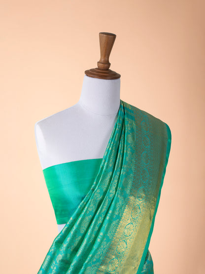 Handwoven Sea Green Kanjivaram Silk Saree