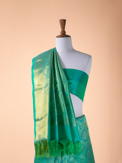 Handwoven Sea Green Kanjivaram Silk Saree