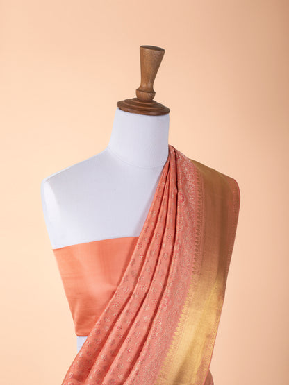 Handwoven Orange Kanjivaram Silk Saree