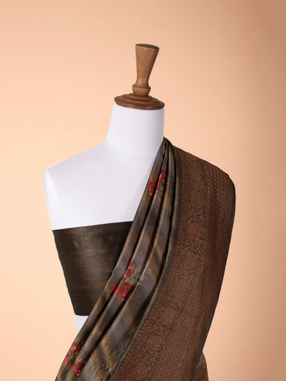 Handwoven Brown Tussar Silk Saree