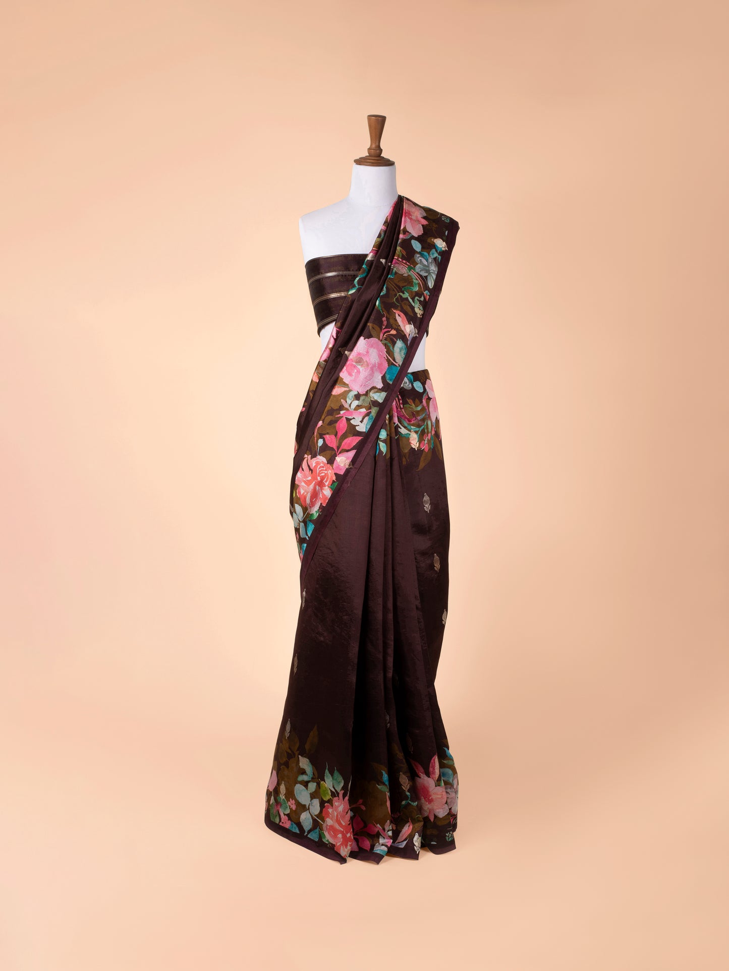 Handwoven Brown Silk Saree