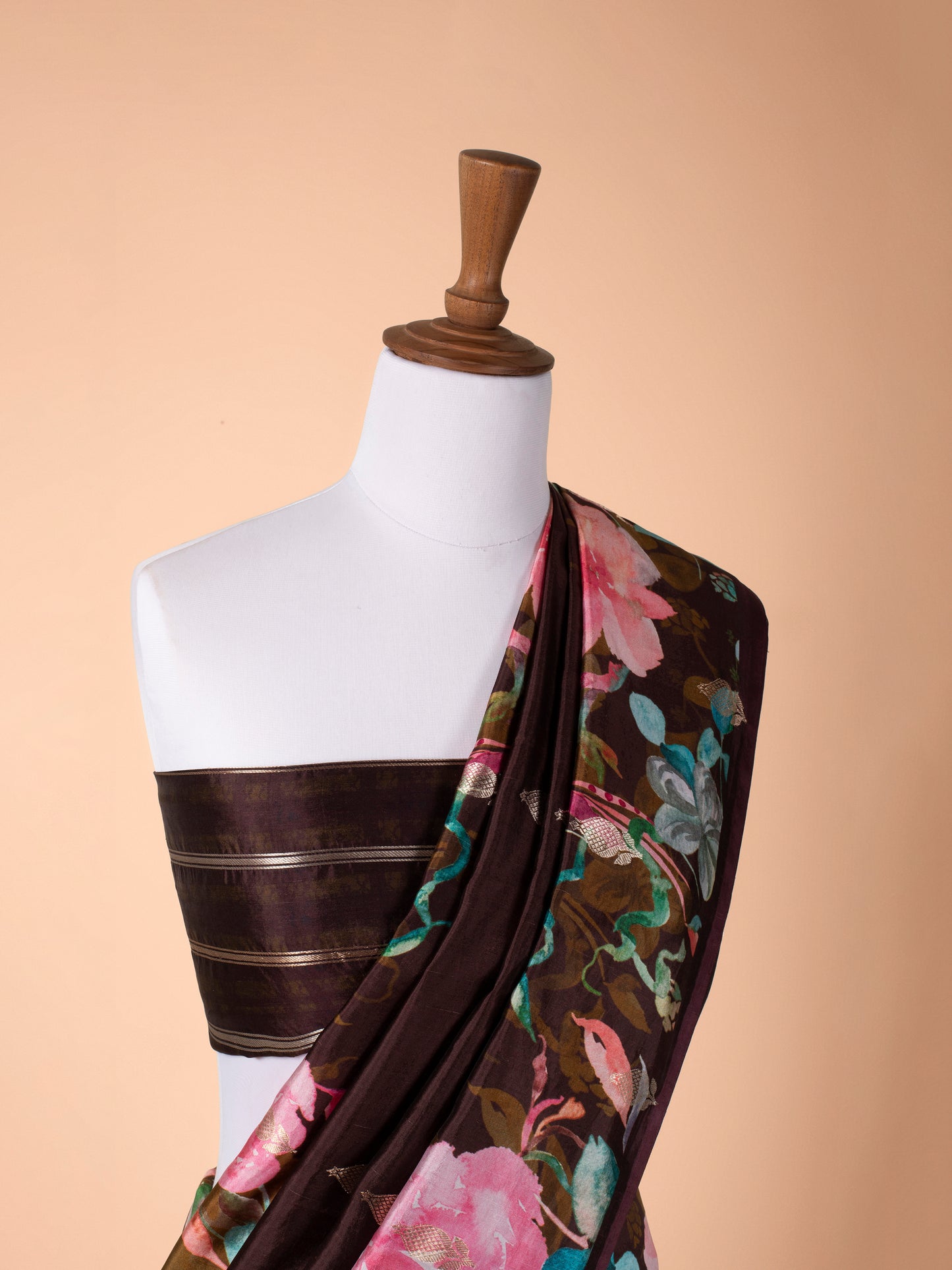 Handwoven Brown Silk Saree