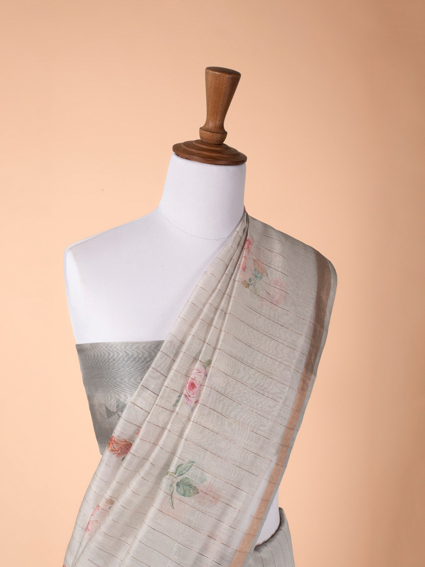 Handwoven Grey Chanderi Saree