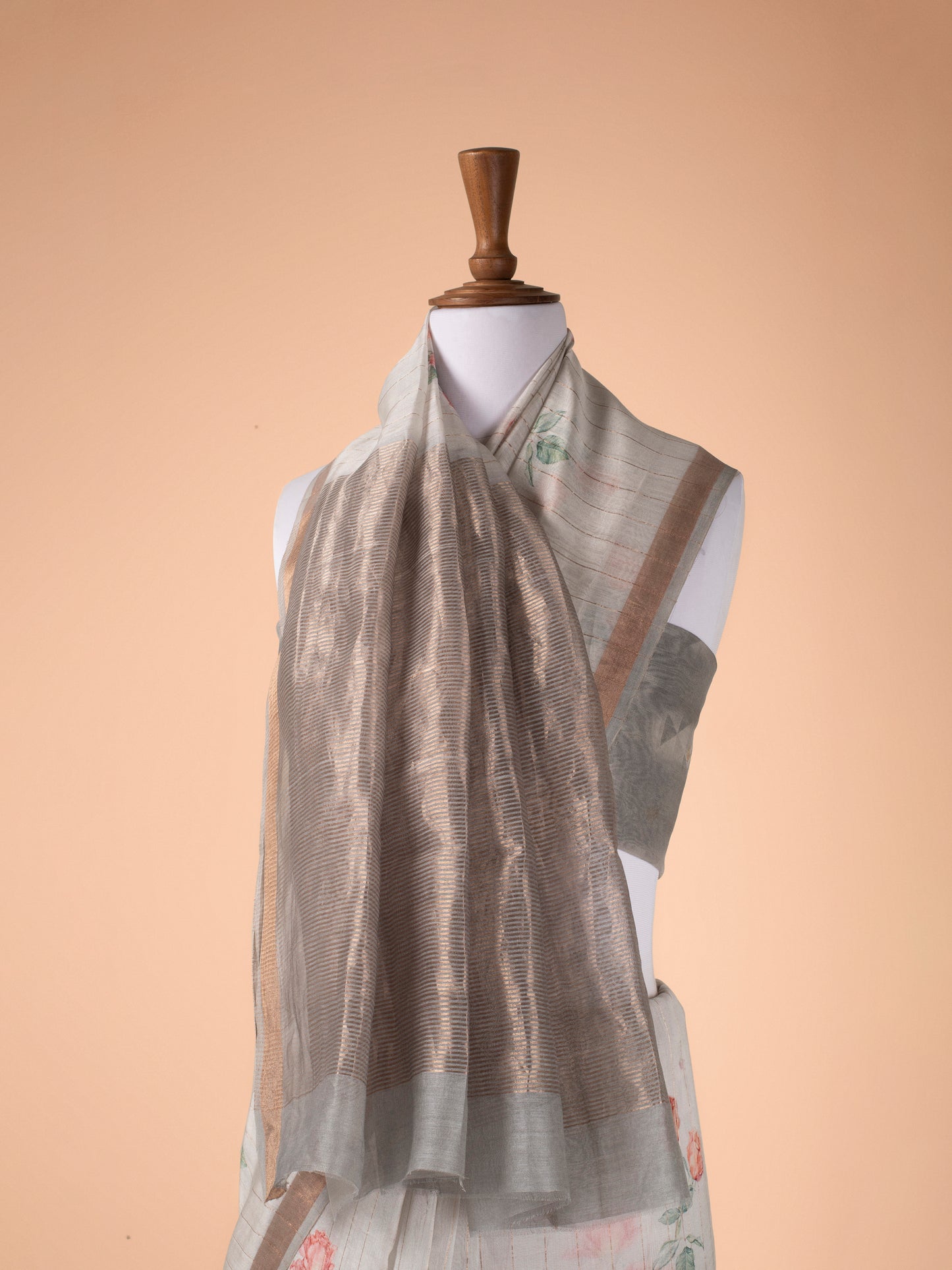 Handwoven Grey Chanderi Saree