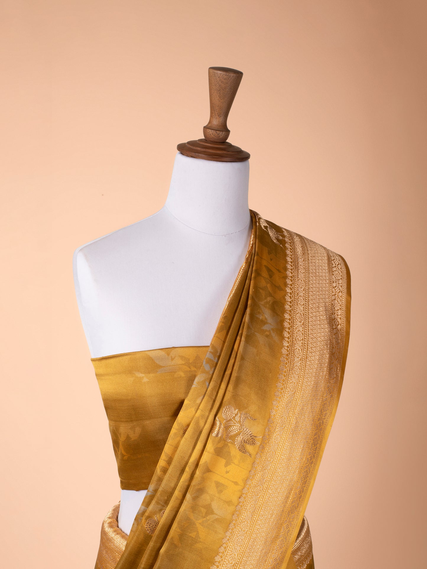 Handwoven Mustard Satin Silk Saree