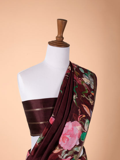 Handwoven Garnet Silk Saree